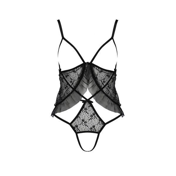 Боді монокіні з відкритими грудьми Passion JUSTINA BODY L/XL, black EL15401 фото