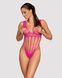 Сітчастий бодістокінг із поздовжніми вирізами Obsessive B121 teddy S/M/L, рожевий SO7209 фото 1