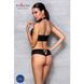 Комплект з еко-шкіри Passion NANCY BIKINI XXL/XXXL, black, бра та трусики з імітацією шнурівки SO5369 фото 4