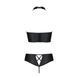 Комплект з еко-шкіри Passion NANCY BIKINI XXL/XXXL, black, бра та трусики з імітацією шнурівки SO5369 фото 6