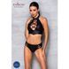 Комплект з еко-шкіри Passion NANCY BIKINI XXL/XXXL, black, бра та трусики з імітацією шнурівки SO5369 фото 3