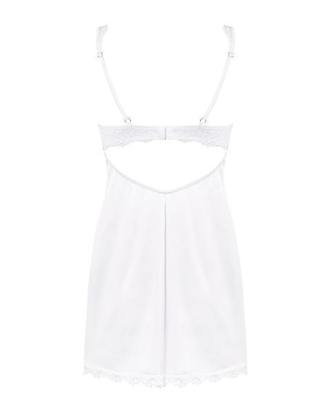 Сорочка Obsessive Amor Blanco underwire chemise & thong white L/XL SX1127 фото