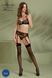 Комплект Passion LEAFA SET black, XXL/XXXL, мереживо+сітка, бюстгальтер на кісточках, стрінги, пояс для панчіх SX0511 фото 6