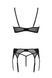 Комплект Passion LEAFA SET black, XXL/XXXL, мереживо+сітка, бюстгальтер на кісточках, стрінги, пояс для панчіх SX0511 фото 4