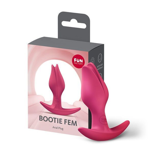 Анальна пробка Fun Factory BOOTIE FEM Raspberry, у вигляді бутона, діаметр 2,9 см, тонкий обмежувач SX3694 фото