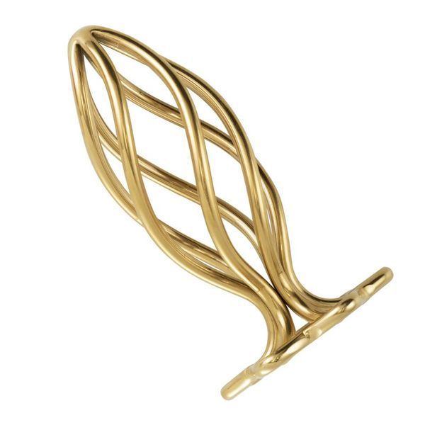 Металева анальна пробка LOCKINK SEVANDA Hollow Spiral Golden, S, золотиста, діаметр 2,6 см SX0882 фото