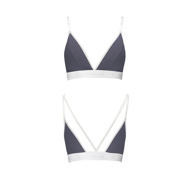 Спортивний топ з подвійними бретелями Passion PS007 TOP S, dark grey SO4265 фото
