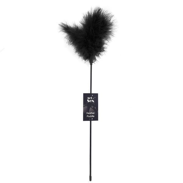 Лоскітка з пером індика Art of Sex &ndash; Feather Paddle, чорна SO6616 фото