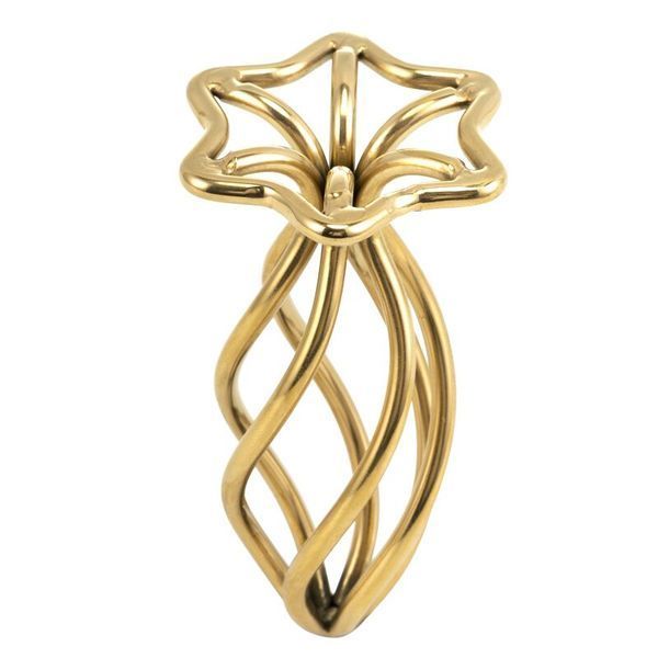 Металева анальна пробка LOCKINK SEVANDA Hollow Spiral Golden, S, золотиста, діаметр 2,6 см SX0882 фото