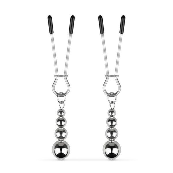 Затискачі для сосків Bedroom Fantasies: Nipple Clamps with Beaded Chain - Silver SX2209 фото