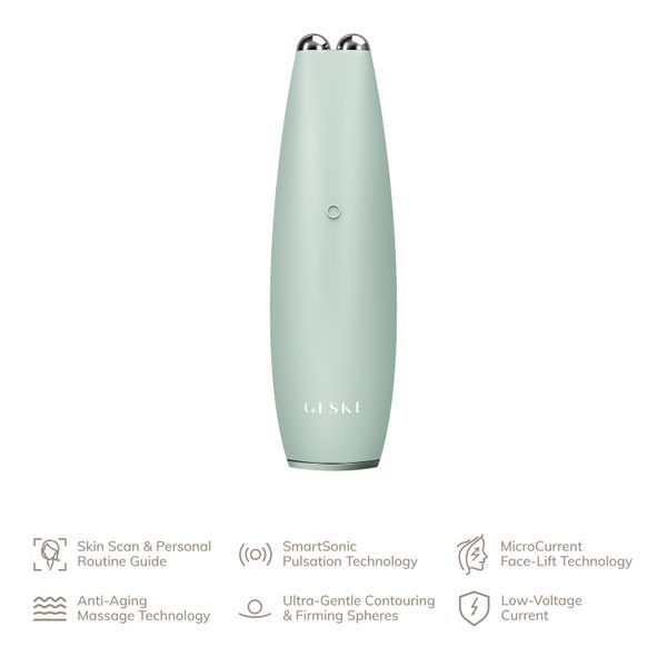 Мікрострумова ручка для підтяжки шкіри обличчя GESKE MicroCurrent Face-Lift Pen 6в1 green HB0129 фото