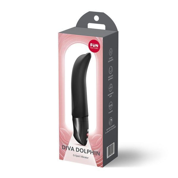 Вібратор для точки G Fun Factory Diva Dolphin Black, 10 режимів роботи, на батарейках SX3307 фото
