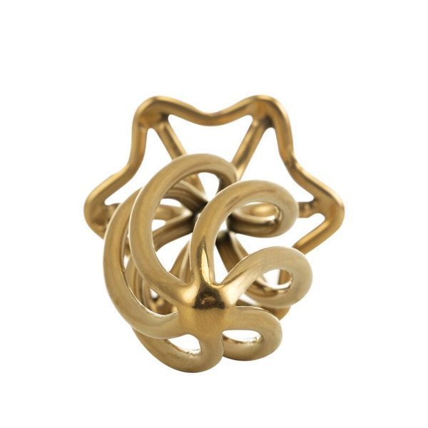 Металева анальна пробка LOCKINK SEVANDA Hollow Spiral Golden, S, золотиста, діаметр 2,6 см SX0882 фото