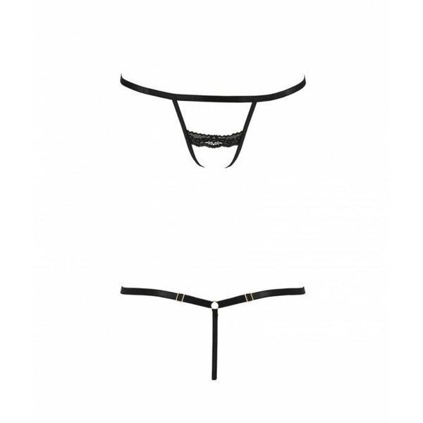 Трусики стрепи Passion Exclusive SHELLY THONG XXL/XXXL, black SO6422 фото