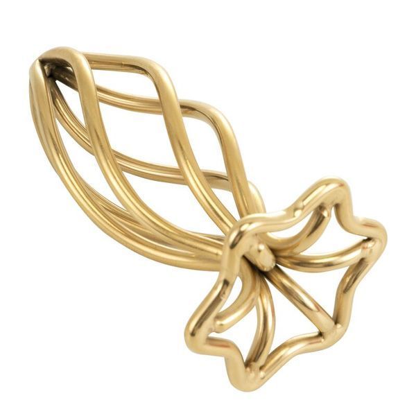 Металева анальна пробка LOCKINK SEVANDA Hollow Spiral Golden, S, золотиста, діаметр 2,6 см SX0882 фото