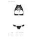 Комплект, відкритий топ та трусики з екошкіри з люверсами Passion MALWIA SET with Open Bra S/M black SO5769 фото 5