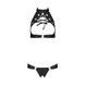 Комплект, відкритий топ та трусики з екошкіри з люверсами Passion MALWIA SET with Open Bra S/M black SO5769 фото 3