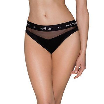 Трусики з прозорою вставкою Passion PS006 PANTIES S, black SO4233 фото