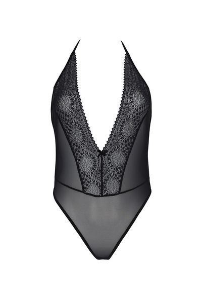 Боді Passion DROSERA BODY black, L/XL, високі вирізи, верх на зав&rsquo;язках SX0470 фото