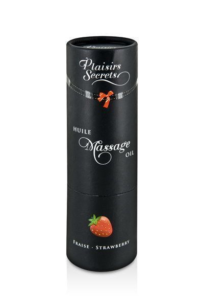 Масажна олія Plaisirs Secrets Strawberry (59 мл) з афродизіаками, їстівна, подарункове паковання SO1842 фото
