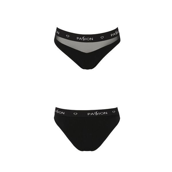 Трусики з прозорою вставкою Passion PS006 PANTIES S, black SO4233 фото
