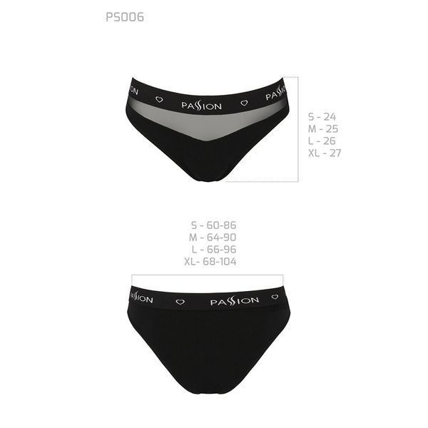 Трусики з прозорою вставкою Passion PS006 PANTIES S, black SO4233 фото