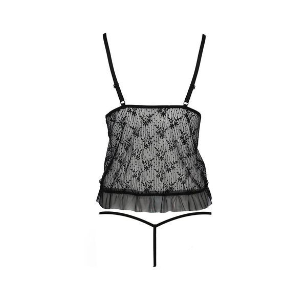 Боді монокіні з відкритими грудьми Passion JUSTINA BODY S/M, black EL15402 фото