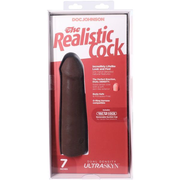 Фалоімітатор Doc Johnson The Realistic Cock ULTRASKYN - 7 Inch Chocolate SX4485 фото