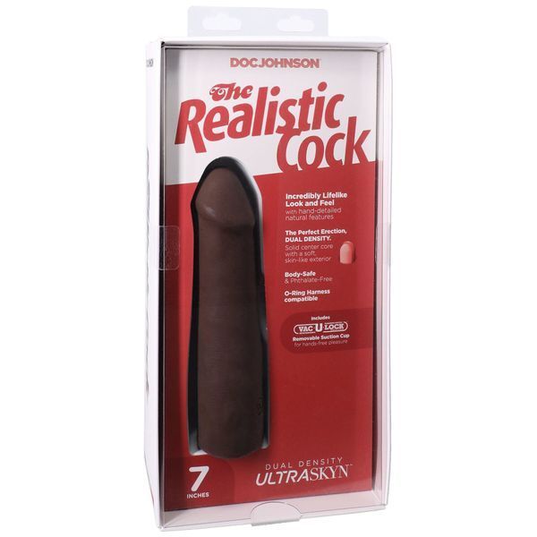 Фалоімітатор Doc Johnson The Realistic Cock ULTRASKYN - 7 Inch Chocolate SX4485 фото