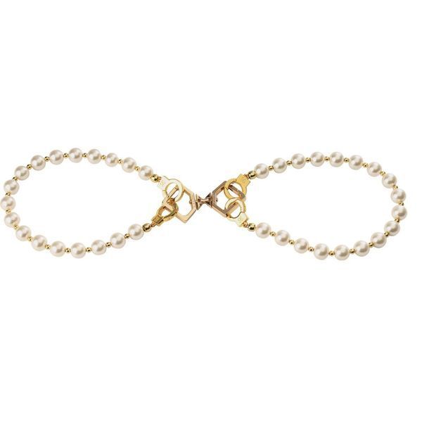 Перлинний набір для фіксації LOCKINK Pearl Bondage & Restraint Set, наручники, поножі, повідець SX0908 фото