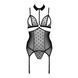 Корсет з відкритими грудьми Passion DOMINICA CORSET L/XL black, пажі для панчіх, стрінги SO8433 фото 3