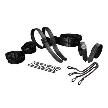 Набір для бондажу LOCKINK 8-Bondage-Straps Restraint Set, чорний 8 ременів з натуральної шкіри SX0835 фото