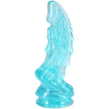 Фентезійний фалоімітатор Doc Johnson Crystal Jellies - Invader Dong 8.5 Inch - Teal SX4436 фото
