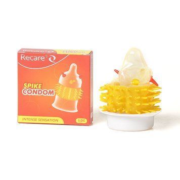Насадка на член Recare Spike Condom Orange (презерватив з вусиками та шипами) SX3351 фото