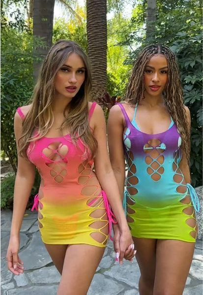 Сукня Leg Avenue Seamless Ombre Faux Lace Up Mini Dress One Size Sunset SX2776 фото