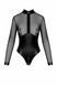 Боді Noir Handmade F321 Edge, XXL, низ під латекс, верх сітка, блискавка на все тіло, декор кільця SX0361 фото 7