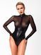 Боді Noir Handmade F321 Edge, XXL, низ під латекс, верх сітка, блискавка на все тіло, декор кільця SX0361 фото 3