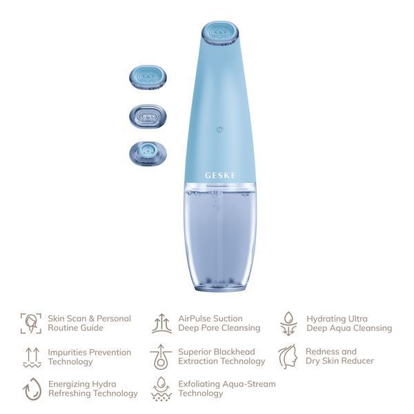 Очищуючий засіб для обличчя GESKE Aqua-Stream Face Cleanser 8в1 aquamarine HB0395 фото
