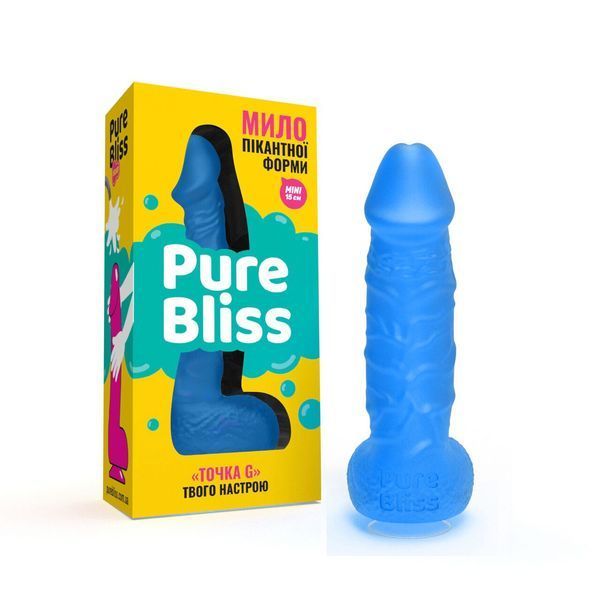Мило у формі пеніса Pure Bliss MINI Dark Blue, крафтове мило-член, натуральне SO6361 фото