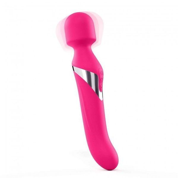Вібромасажер 2в1 Dorcel Dual Orgasms Magenta класичний масажер і вібратор з перлинним масажем SO3090 фото