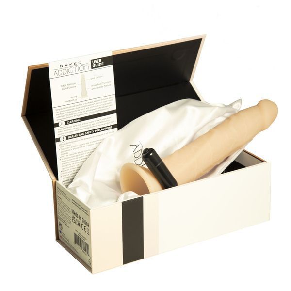 Фалоімітатор Naked Addiction &mdash; 9&Prime; Silicone Dual Density Bendable Dildo Vanilla, віброкуля в подаруно SO8906 фото