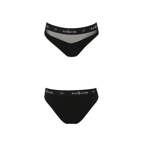 Трусики з прозорою вставкою Passion PS006 PANTIES XL, black SO4234 фото