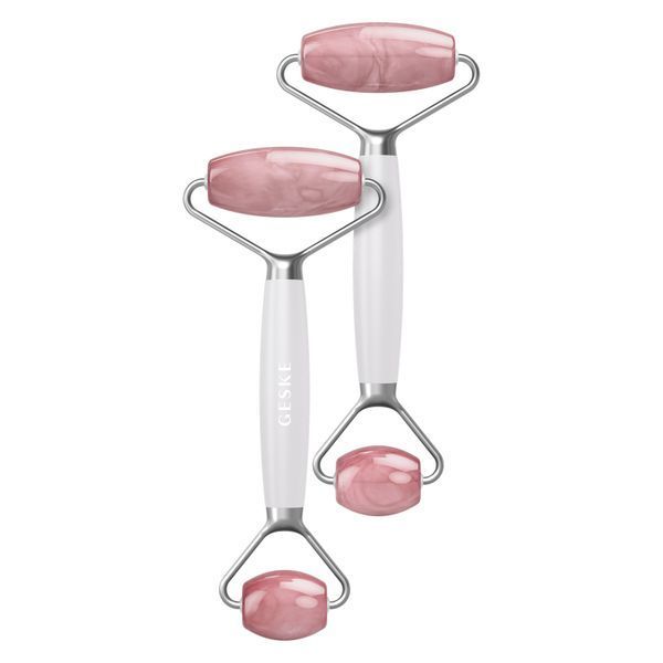 Ролер-масажер для обличчя та тіла з рожевим кварцом GESKE SmartAppGuided Rose Quartz Face & Body Roller 5in1 starlight HB0656 фото