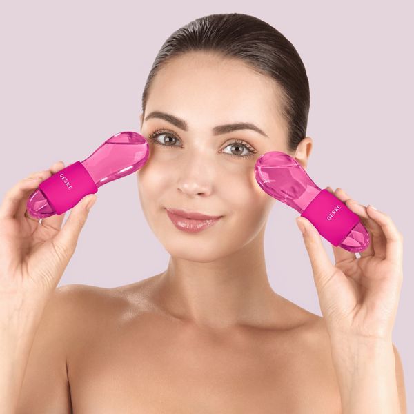 Подвійний масажер для очей GESKE Cool&Warm Duo Eye Massager 7в1 magenta HB0322 фото