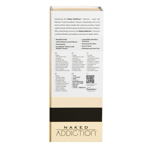Фалоімітатор Naked Addiction &mdash; 9&Prime; Silicone Dual Density Bendable Dildo Vanilla, віброкуля в подаруно SO8906 фото