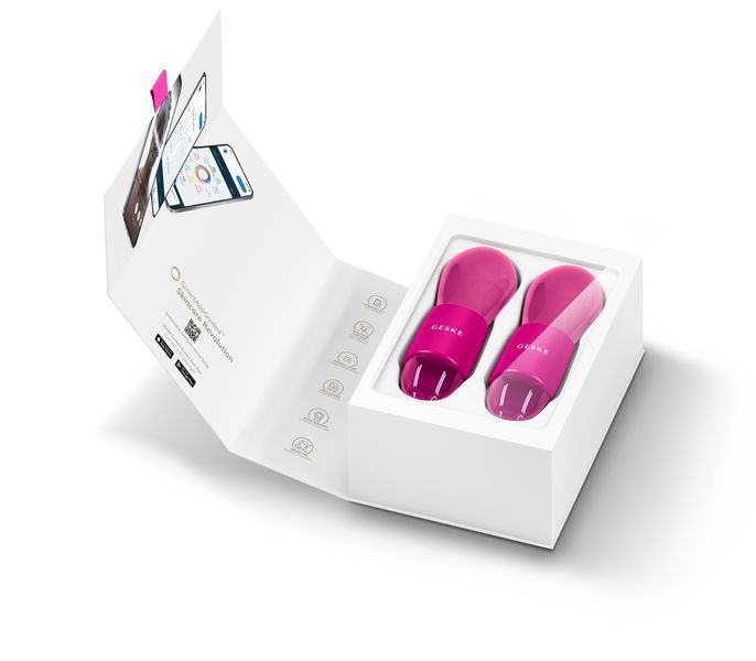 Подвійний масажер для очей GESKE Cool&Warm Duo Eye Massager 7в1 magenta HB0322 фото