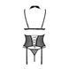 Корсет з відкритими грудьми Passion DOMINICA CORSET S/M black, пажі для панчіх, стрінги SO8434 фото 4