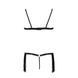 Комплект білизни Passion Exclusive KASSANDRA SET OpenBra S/M black, ліф з бахроми, трусики-спідниця PS26302 фото 6
