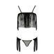 Комплект білизни Passion Exclusive KASSANDRA SET OpenBra S/M black, ліф з бахроми, трусики-спідниця PS26302 фото 5