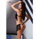 Комплект білизни Passion Exclusive KASSANDRA SET OpenBra S/M black, ліф з бахроми, трусики-спідниця PS26302 фото 3